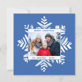 ブルースノーフレークメリークリスマスファミリーフォト シーズンカード (正面)