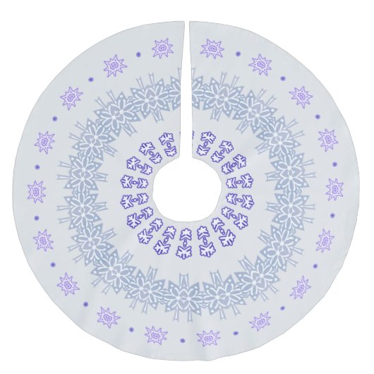 ブルースノーフレークリングや輪 ブラッシュドポリエステルツリースカート (正面)