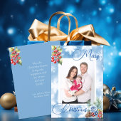 ブルースノーフレークレッドベリークリスマスグリーティング シーズンカード