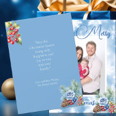 ブルースノーフレークレッドベリークリスマスグリーティング シーズンカード