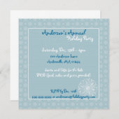 ブルースノーフレークワンダーランドパーティの招待状 招待状 (正面/裏面)