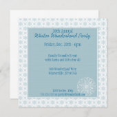 ブルースノーフレークワンダーランドパーティの招待状 招待状 (正面/裏面)