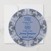 ブルースノーフレーク万華鏡のように千変万化するパターンデザイン招待状 招待状 (裏面)