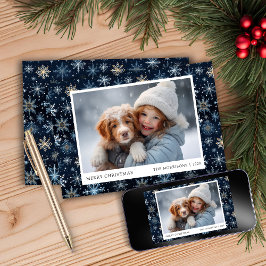 ブルースノーフレーク写真クリスマスカード シーズンカード