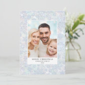 ブルースノーフレーク写真クリスマス シーズンカード (スタンド正面)