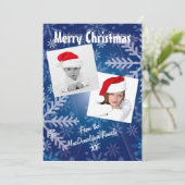 ブルースノーフレーク写真テンプレートクリスマス シーズンカード (スタンド正面)