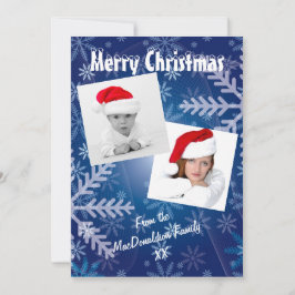 ブルースノーフレーク写真テンプレートクリスマス シーズンカード