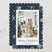 ブルースノーフレーク写真メリークリスマス シーズンカード (正面/裏面)