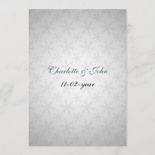 ブルースノーフレーク冬のウェディングメニュー メニュー (裏面)