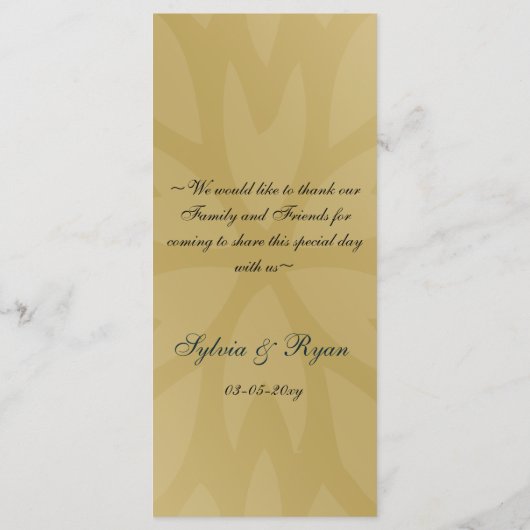 ブルースノーフレーク冬のウェディングメニュー メニュー (裏面)