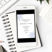 ブルースノーフレーク冬のポスト結婚のブランチ 招待状