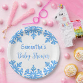 ブルースノーフレーク冬の男の子の赤ちゃんシャワー ペーパープレート (パーティー)