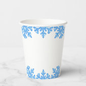ブルースノーフレーク冬の男の子の赤ちゃんシャワー 紙コップ (裏面)