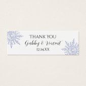 ブルースノーフレーク冬の結婚式ありがとうメッセージカード (正面)