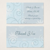 ブルースノーフレーク冬の結婚式の好意タグ (正面&裏面)