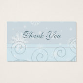 ブルースノーフレーク冬の結婚式の好意タグ (裏面)