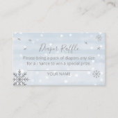 ブルースノーフレーク冬の赤ちゃんシャワーおむつラッフル エンクロージャーカード (正面)