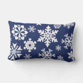 ブルースノーフレーク冬クリスマスホリデーパターン ランバークッション (裏面)