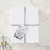 ブルースノーフレーク冬ワンダーランドベビーシャワー ギフトタグ (より糸付き)