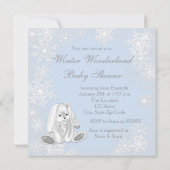 ブルースノーフレーク冬ワンダーランドベビースシャワー 招待状 (裏面)