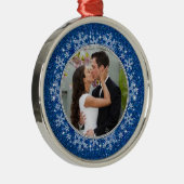 ブルースノーフレーク初めてのクリスマスの写真 メタルオーナメント (右)