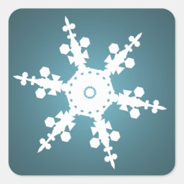 ブルースノーフレーク封筒用シール スクエアシール