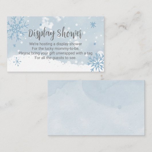 ブルースノーフレーク少年の赤ちゃんシャワー表示シャワー エンクロージャーカード (正面/裏面)