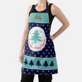 ブルースノーフレーク模様オールオーバープリントエプロン エプロン (インサイチュ)