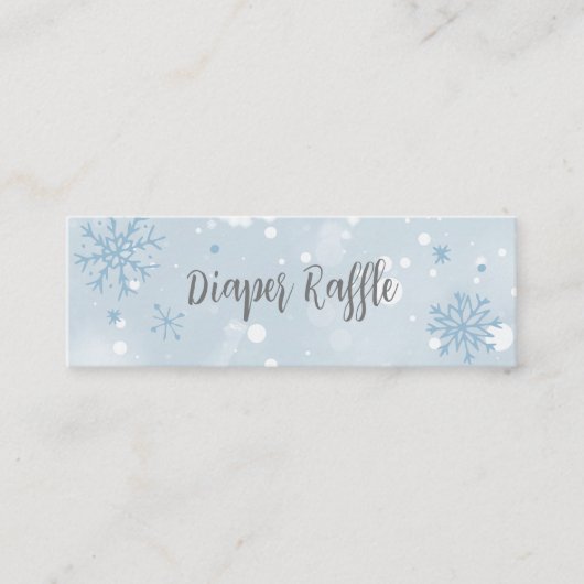 ブルースノーフレーク男の子の赤ちゃんシャワーおむつラッフル スキニー名刺 (正面)
