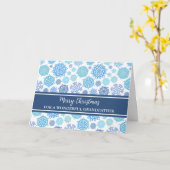 ブルースノーフレーク祖父メリークリスマス カード (黄色い花)