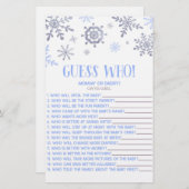 ブルースノーフレーク誰を当てろ！赤ちゃんシャワーゲーム 便箋 (正面/裏面)