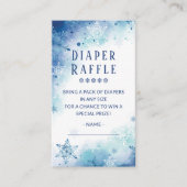 ブルースノーフレーク赤ちゃんシャワーおむつラッフルチケット エンクロージャーカード (正面)