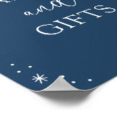 ブルースノーフレーク赤ちゃんシャワーカードとギフトサイン ポスター (角)