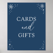 ブルースノーフレーク赤ちゃんシャワーカードとギフトサイン ポスター (正面)