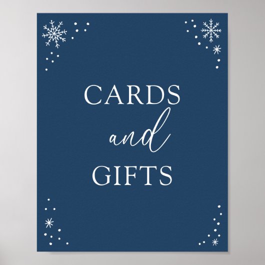 ブルースノーフレーク赤ちゃんシャワーカードとギフトサイン ポスター (正面)