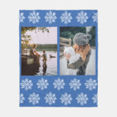 ブルースノーフレーク2カスタム枚の写真マザー フリースブランケット (正面)