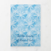 ブルースノーフレーク2枚フォト新婚ホリデートリフォールド 三つ折りクリスマスカード (カバー)