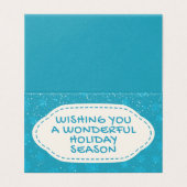 ブルースノーフレーク25パックホリデーカード (外部フラット)