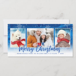 ブルースノーフレーク3写真メリークリスマス シーズンカード
