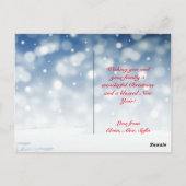 ブルースノーフレーク・ウィッシュ・ミニマリストの赤い文字 ポストカード (裏面)