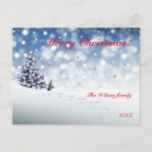 ブルースノーフレーク・ウィッシュ・ミニマリストの赤い文字 ポストカード (正面)