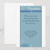 ブルースノーフレーク ウィンター 3.5x7 受付カード 招待状 (正面/裏面)