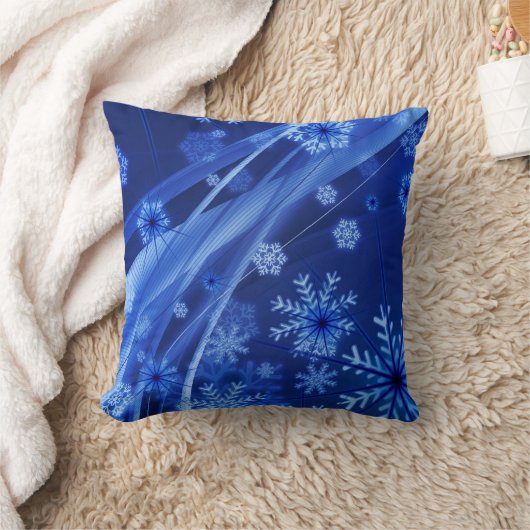 ブルースノーフレーク クッション (ブランケット)