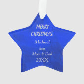 ブルースノーフレーク・サッカーの銀選手 オーナメント (裏面)