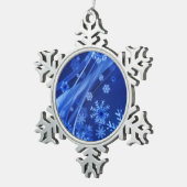 ブルースノーフレーク スノーフレークピューターオーナメント (右)