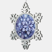 ブルースノーフレーク スノーフレークピューターオーナメント (右)