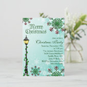 ブルースノーフレーク&ライトクリスマスパーティの招待状 招待状 (スタンド正面)