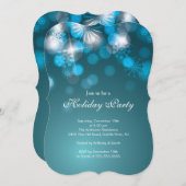 ブルースノーフレーク&《写真》ぼけ味ライツホリデー招待状 招待状 (正面/裏面)