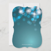 ブルースノーフレーク&《写真》ぼけ味ライツホリデー招待状 招待状 (裏面)