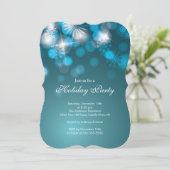 ブルースノーフレーク&《写真》ぼけ味ライツホリデー招待状 招待状 (スタンド正面)